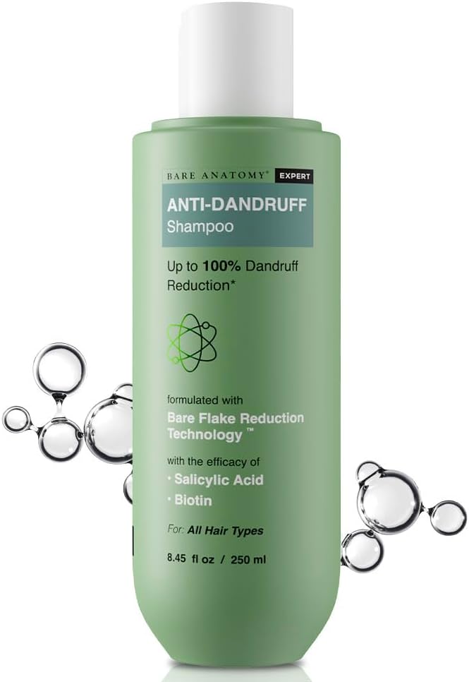 Bare Anatomy Anti Dandruff Shampoo | Reduces Up to 100% Dandruff and Strengthens Hair | Derma Approved Shampoo with Salicylic Acid & Biotin | Shampoo For All Hair types | For...