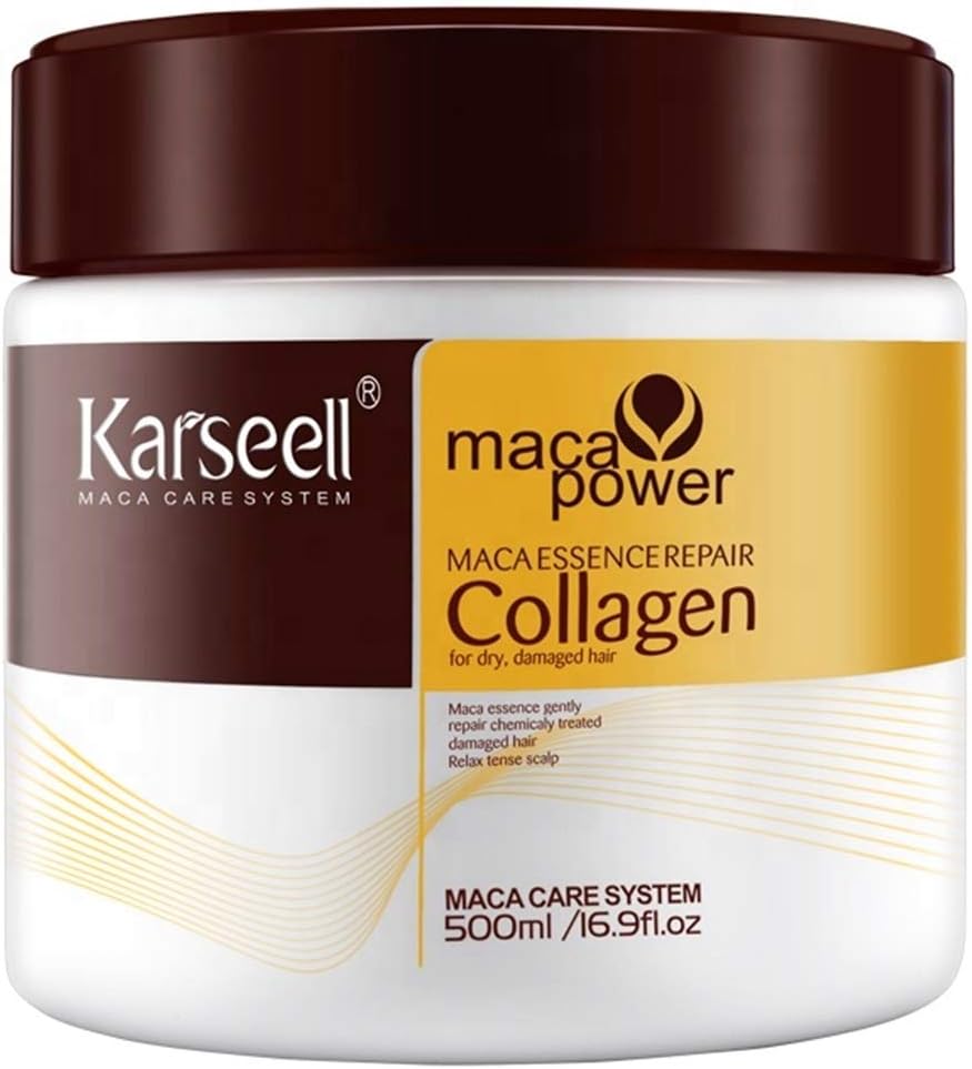 Karseell Hair Mask Collagen Treatment Natural Argan Oil Coconut conditioner for Dry Damaged Hair 16.9 oz 500ml, 500 ml (Pack of 1)