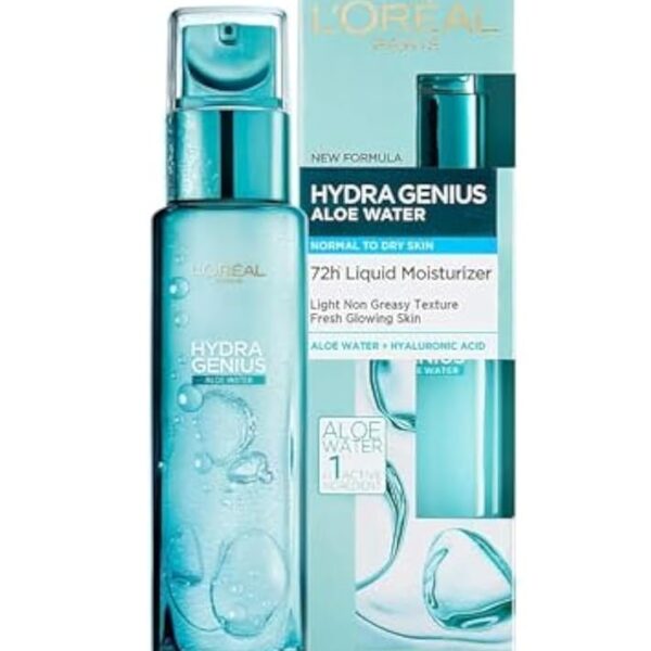 L’Oréal Paris Hydra Genius Aloe Water and Hyaluronic Acid 72H Liquid Moisturizer, 70 ml