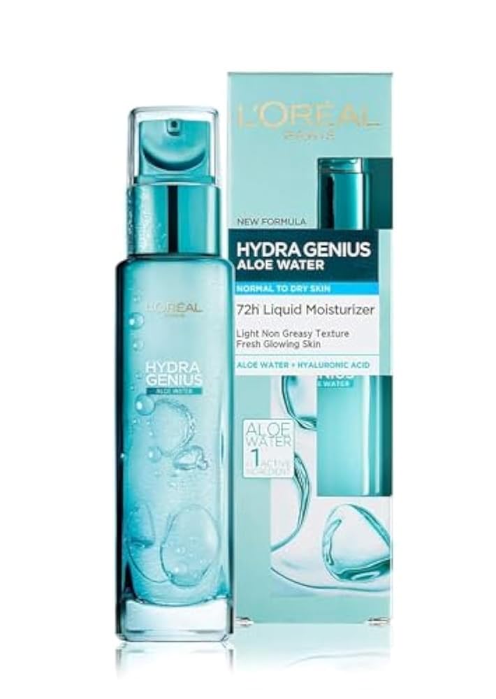 L’Oréal Paris Hydra Genius Aloe Water and Hyaluronic Acid 72H Liquid Moisturizer, 70 ml