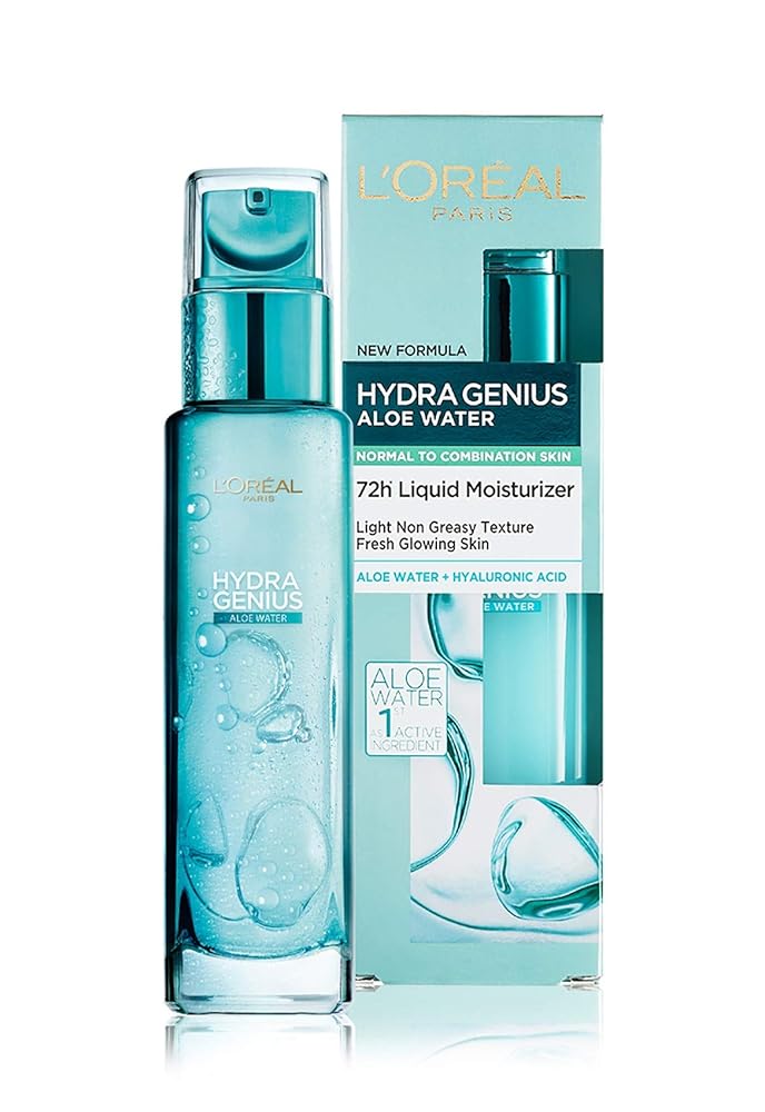 L'Oréal Paris, Liquid Moisturiser, Hydrating For Up To 72 Hours, Hydra Genius Aloe Water, 70 ml