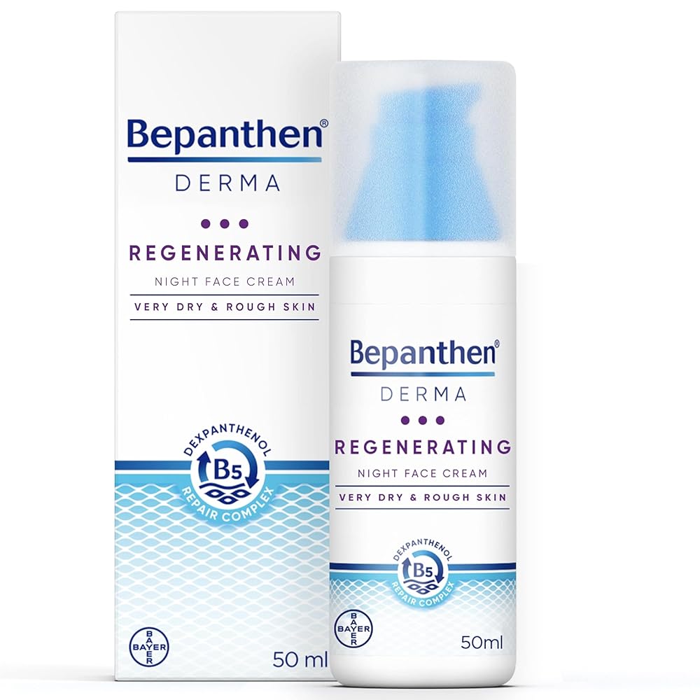 Bepanthen Derma Regenerating Night Moisturizer Face Cream 50 ml, Moisturizer Face Care, Night Cream For Rough & Very Dry Skin