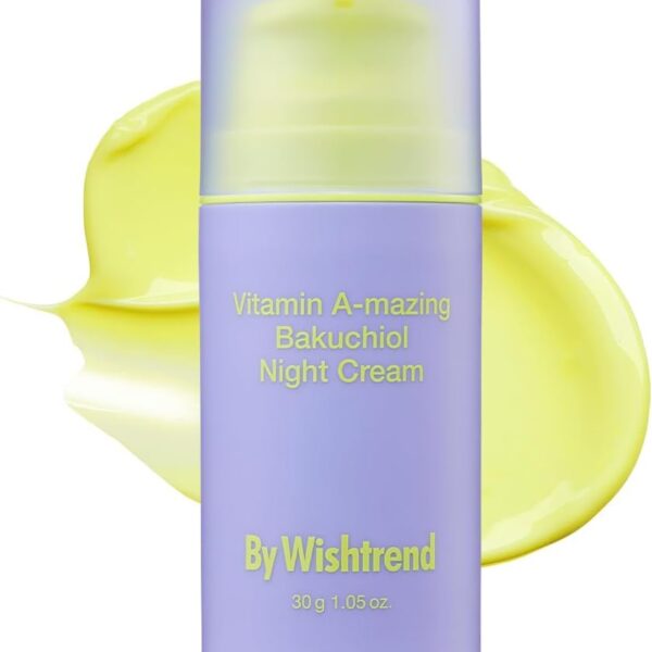 By Wishtrend Vitamin A-mazing Bakuchiol Night Cream, Retinal moisturizer to start well-aging, Retinol, Night treatment for fine line, saggy, dry skin for sensitive skin, 1.05...