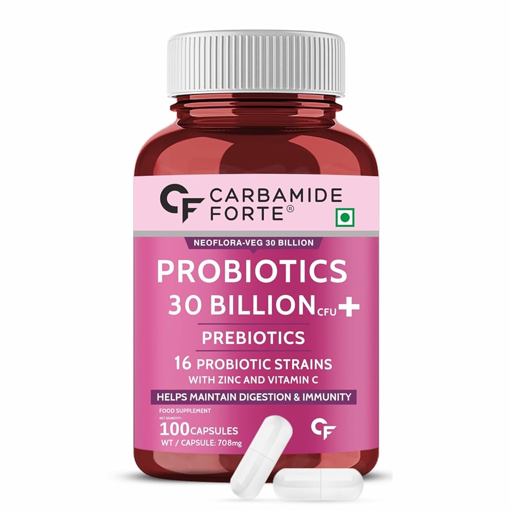 Carbamide Forte Probiotics For Women & Men- Probiotics 30 Billion Supplement - Probitics for Gut health, Digestive Immune Vaginal & Urinary Health - 100 Veg Capsules