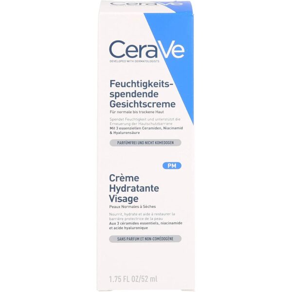 CeraVe PM Facial Moisturizing Lotion | Night Face Moisturizer for Normal to Dry Skin with Hyaluronic acid, Niacinamide and Ceramides | Non-comedogenic, oil-free, Fragrance Free...