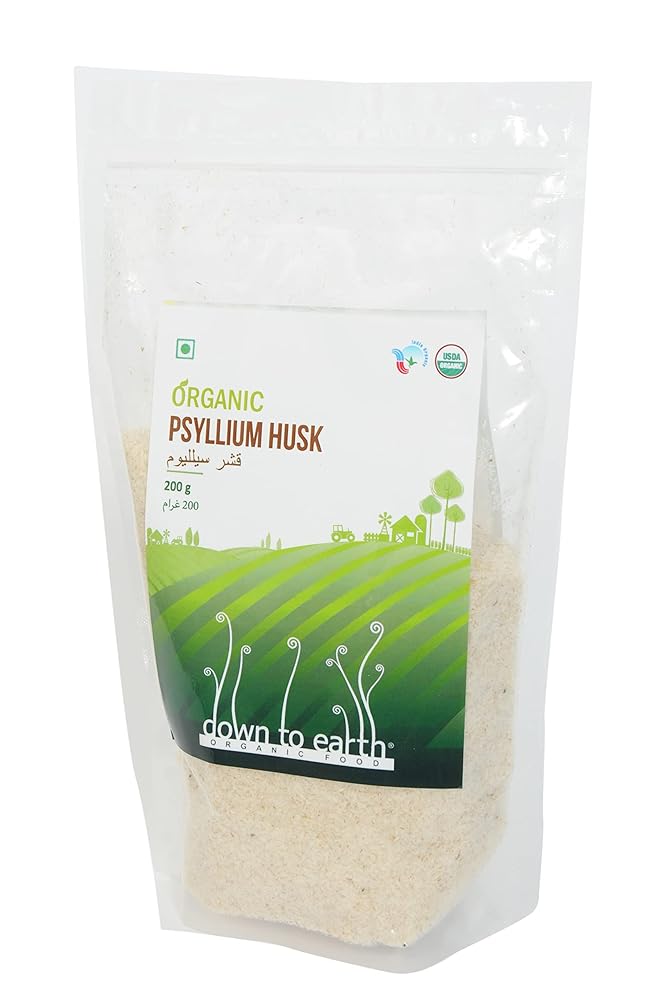 down to earth Organic Food 100% Organic Psyllium Husk; Finely Ground; Multipurpose; Natural Psyllium Husk By Down To Earth 200 gm