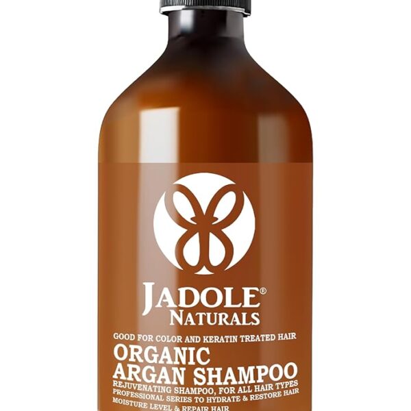 Jadole Naturals Organic Argan Shampoo - 473ml | Improve Scalp Health, Hair Volume, Moisturize, Nourish, Revitalize & Strength Hair, Destresses, Smoothens Rough and Dry Hair,...