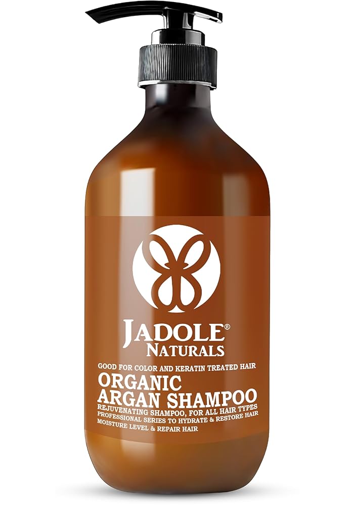 Jadole Naturals Organic Argan Shampoo - 473ml | Improve Scalp Health, Hair Volume, Moisturize, Nourish, Revitalize & Strength Hair, Destresses, Smoothens Rough and Dry Hair,...