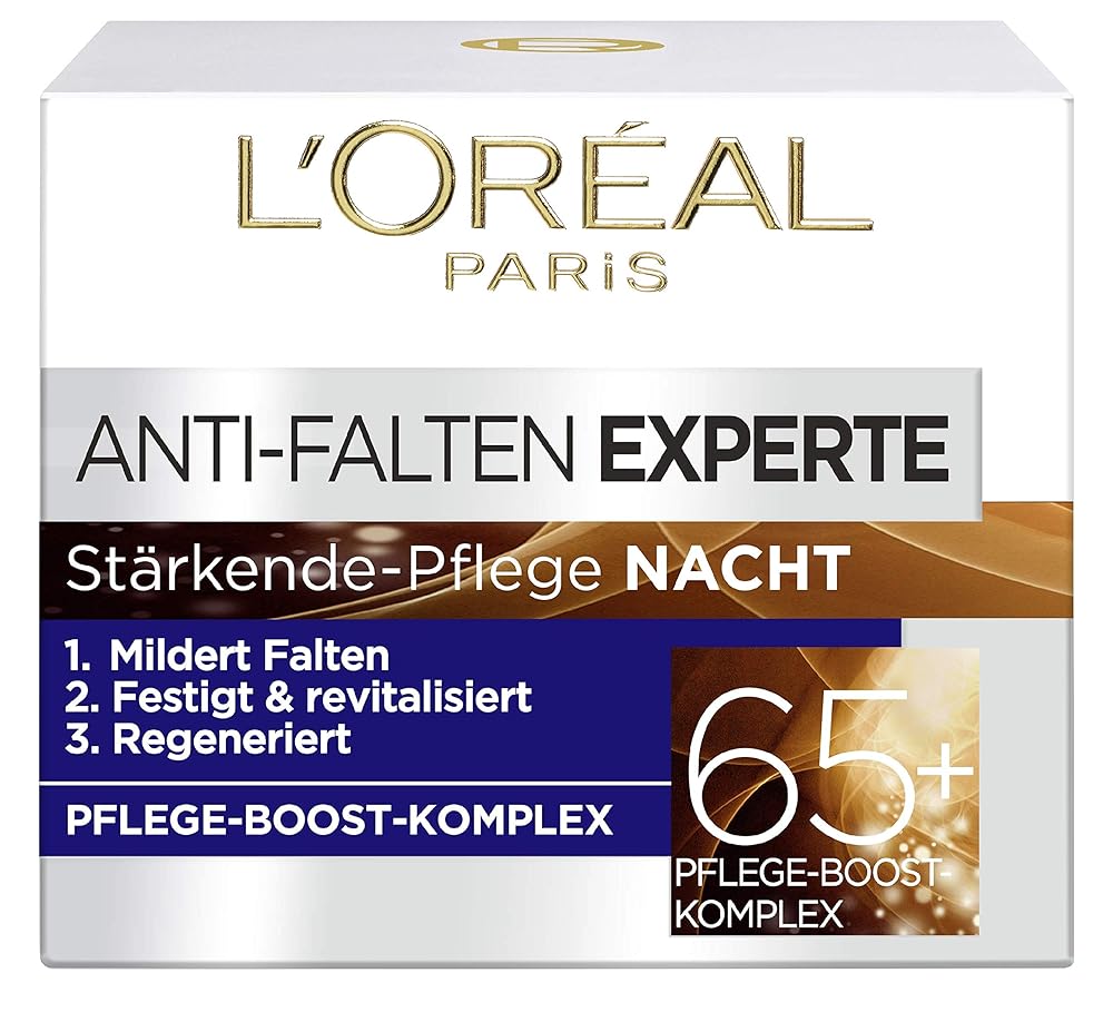 L’Oréal Paris Night Cream for the Face, Anti-Ageing Night Cream to Reduce Wrinkles, Vitamin B3 and Vitamin E, Strengthens and Revitalises the Skin, Anti-Wrinkle Expert, 1 x 50 ml