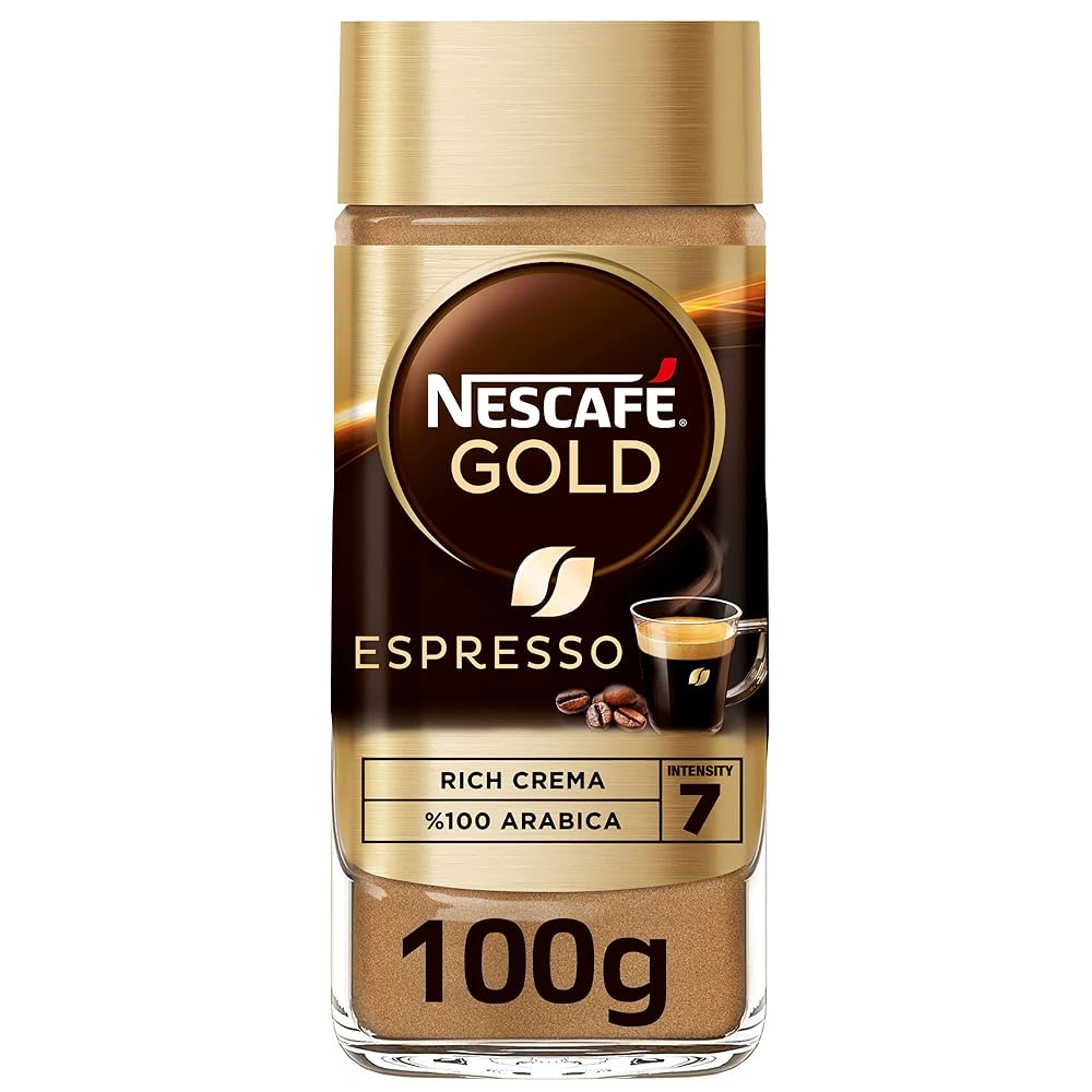 Nescafe Gold Espresso Instant Coffee, Rich Crema, 100% Arabica, Jar 100g