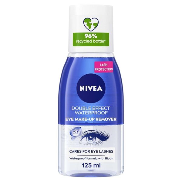 NIVEA Eye Makeup Remover, Double Effect Sensitive Lashes Protection, 125ml