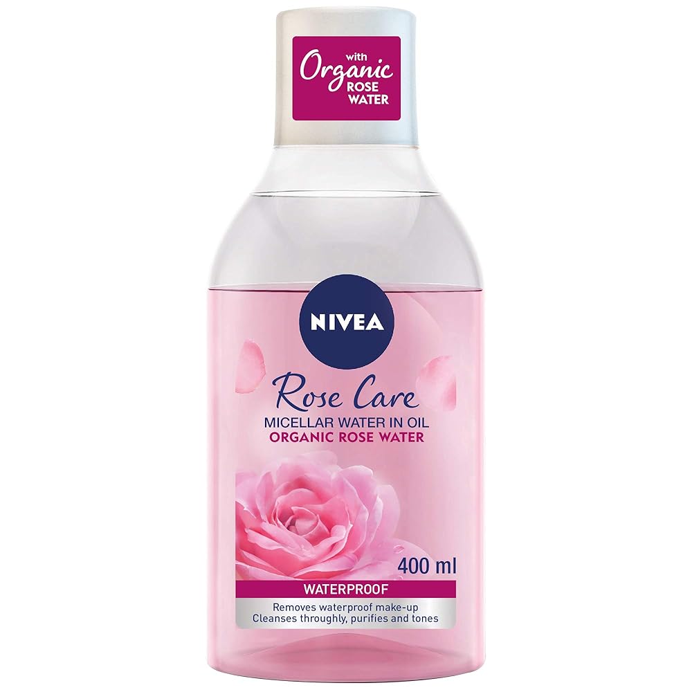 NIVEA Face Micellar Water, Makeup Remover, Rose Care with Organic Rose, All Skin Types, 400ml