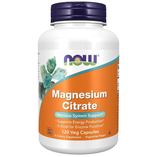 NOW Foods Magnesium Citrate Capsules, 400 Mg, 120-Count