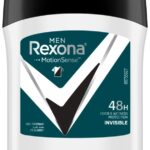 REXONA Men Antiperspirant Deodorant Stick, 48 hour sweat & odor protection, Antibacterial + Invisible, with MotionSense technology, 40g