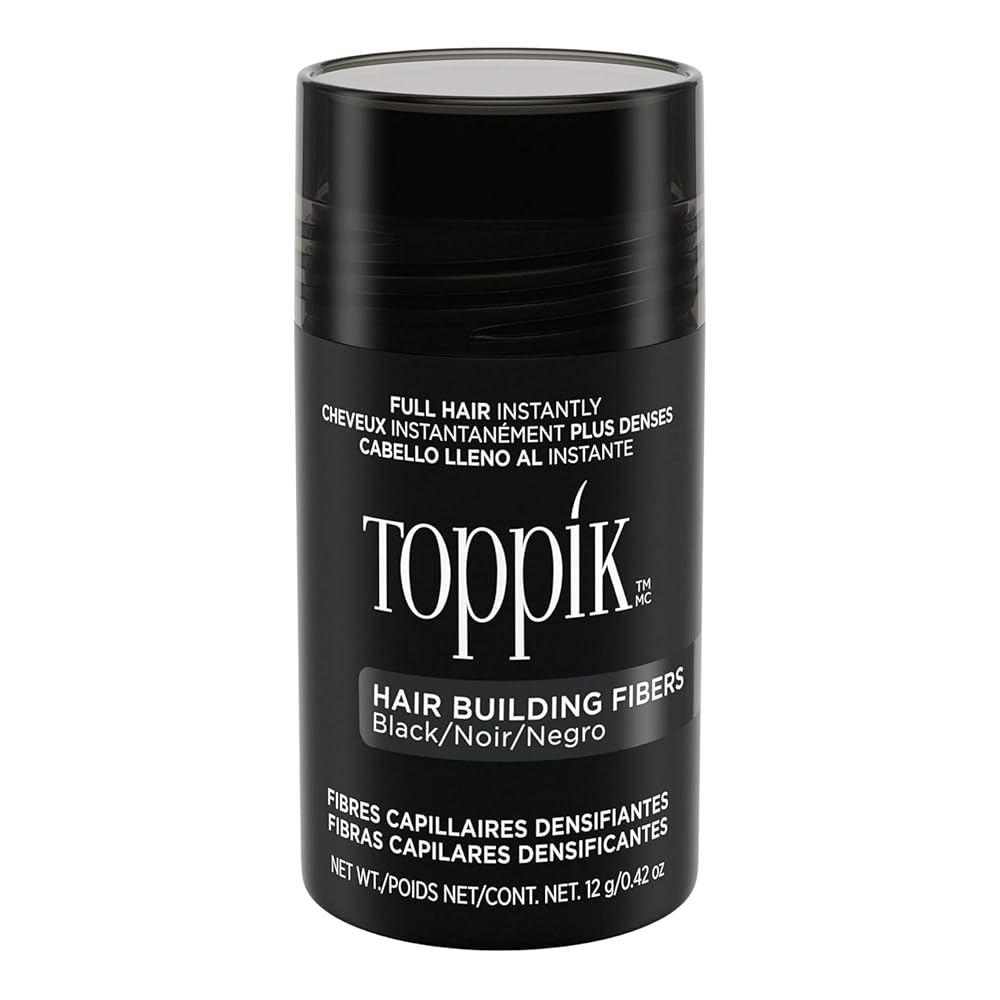 Toppik Hair Building Fibers with Premium Keratin Fibers Conceals Hair Thinning and Hair Loss for Fuller Looking Hair that Gives Completely Natural Look For Men and Women Black,...