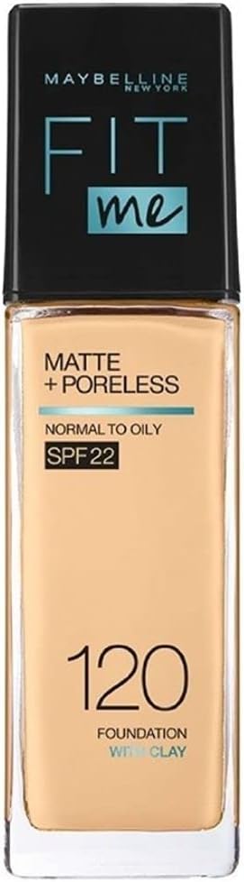 Maybelline New York Fit Me Matte & Poreless Foundation 16H Oil Control with SPF 22-120 1 خرید کرم پودر میبلین فیت می