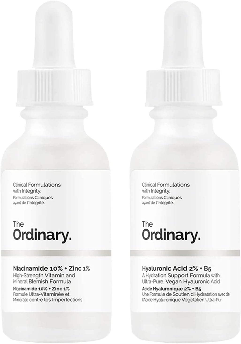 The Ordinary Hyaluronic Acid with 2% + B5 (30ml) and The Ordinary Niacinamide 10% + Zinc 1% (30ml) Bundle Face Care Set 1 سرم پوست اوردینری