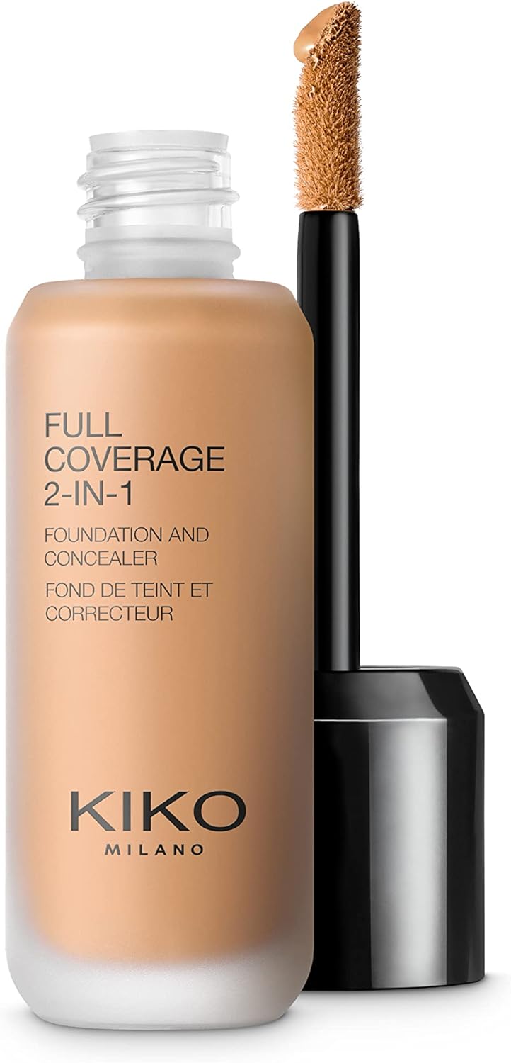Kiko Milano Full Coverage 2-In-1 Foundation and Concealer, 03 Warm Beige 1 خرید کرم پودر کیکو میلانو