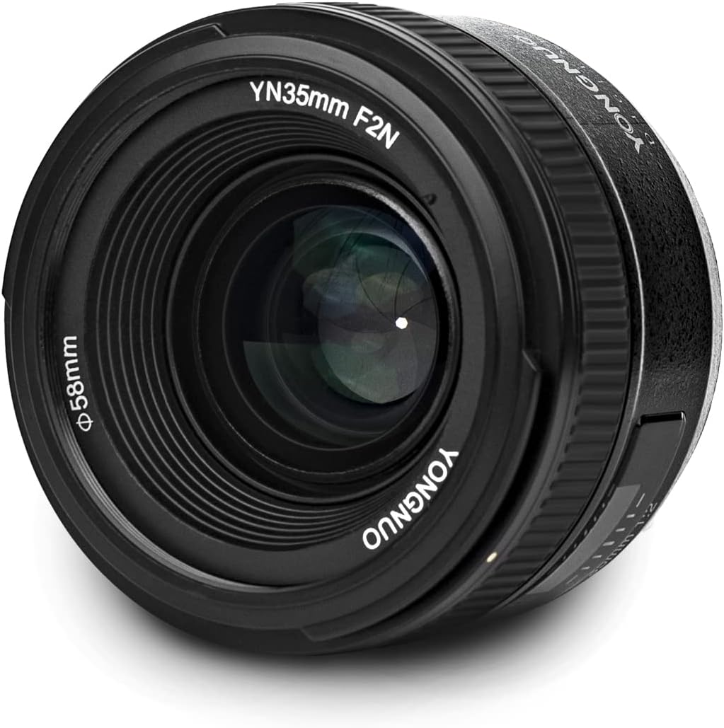 YONGNUO YN35mm F2N Lens, 1:2 AF MF Wide-Angle Fixed Prime Auto Focus Lens for Nikon DSLR Cameras 1 لنز یونگنو YN35mm F2N