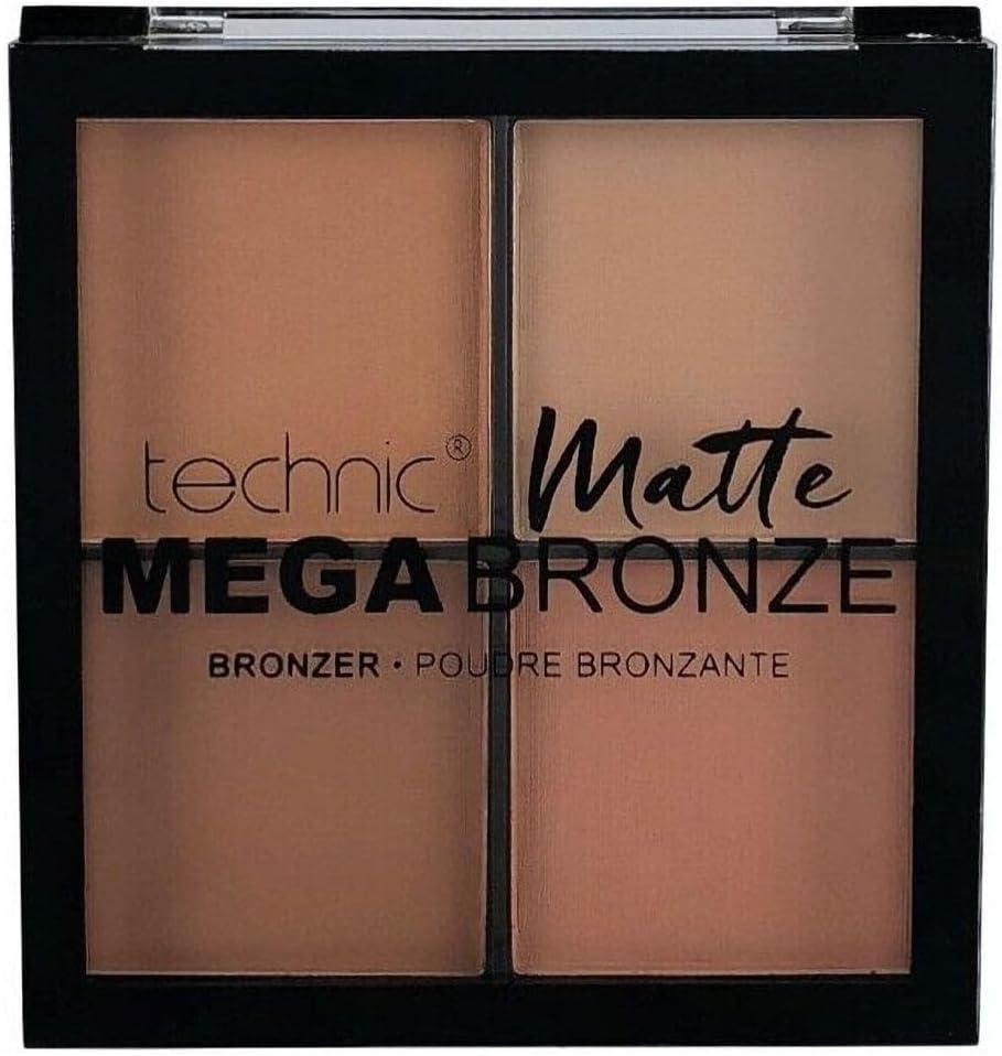 Technic Matte Mega Bronze Bronzer Palette – Long-Lasting Pressed Powder| Natural Sun-Kissed Glow| Bronzing & Contour| Palette for All Skin Tones | Vegan & Cruelty-Free Makeup| Travel-Friendly. 1 پالت برنزر تکنیک مت مگا برنز