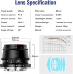 خرید TTArtisan 35mm F1.4 APS-C Manual Focus Lens for از آمازون امارات