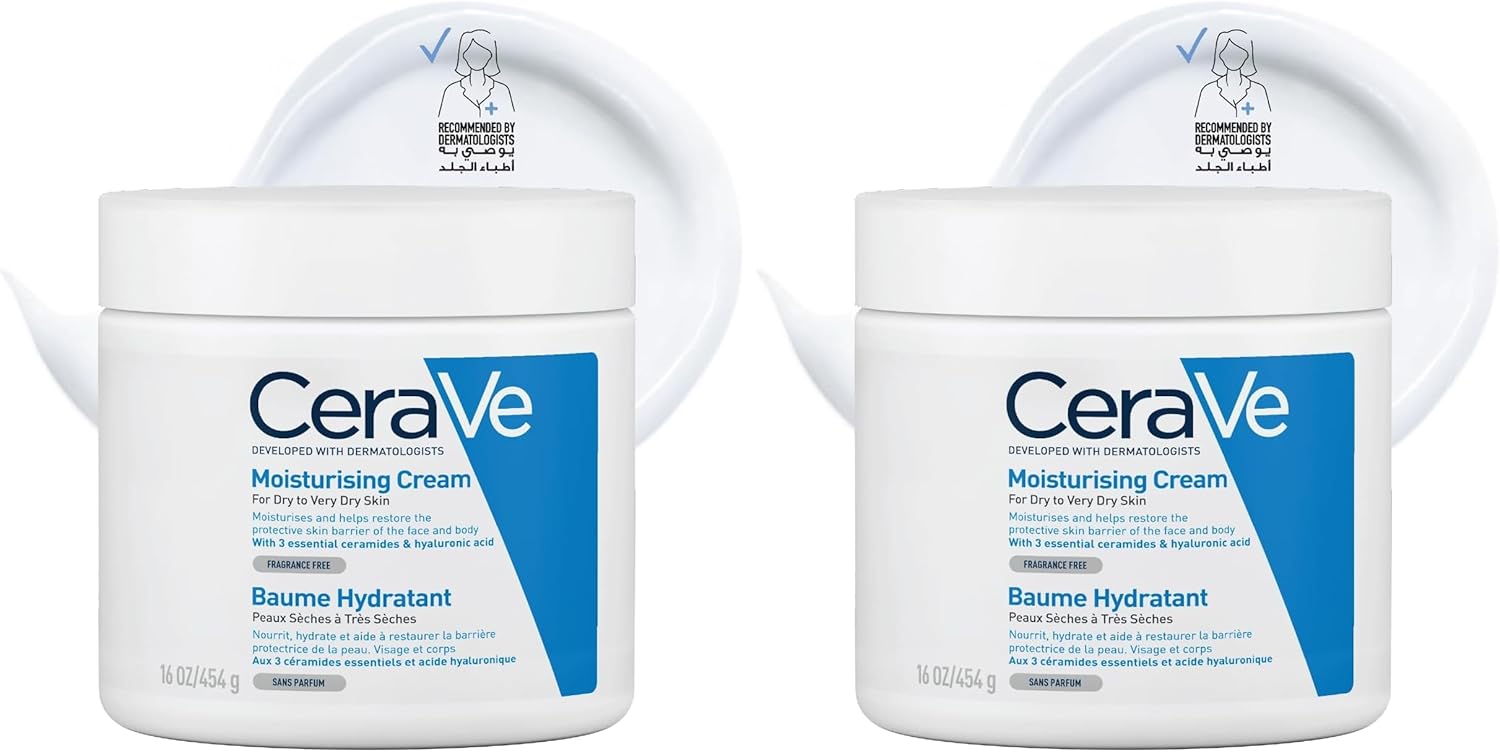 Cerave Moisturizing Cream for Dry Skin with Hyaluronic Acid 454G (Pack of 2) 1 خرید مراقبت پوست CeraVe Moisturizing Cream for
