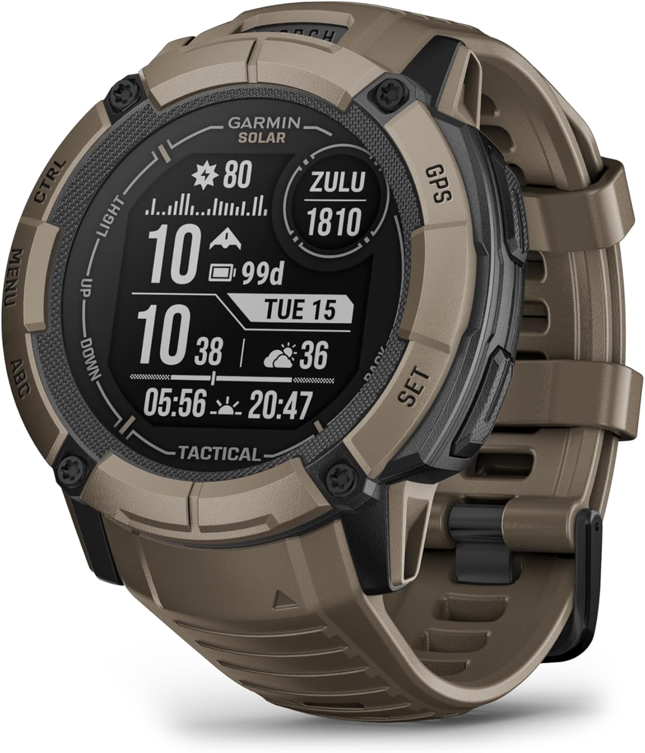 GARMIN Solar Charging Smartwatch Instinct® 2X Solar - Tactical Edition | Fitness Watch with Unlimited Battery Life, Built-in LED Flashlight and Built-in Sports Apps | 24/7 Health Monitoring 1 ساعت هوشمند گارمین اینستینکت 2X سولار