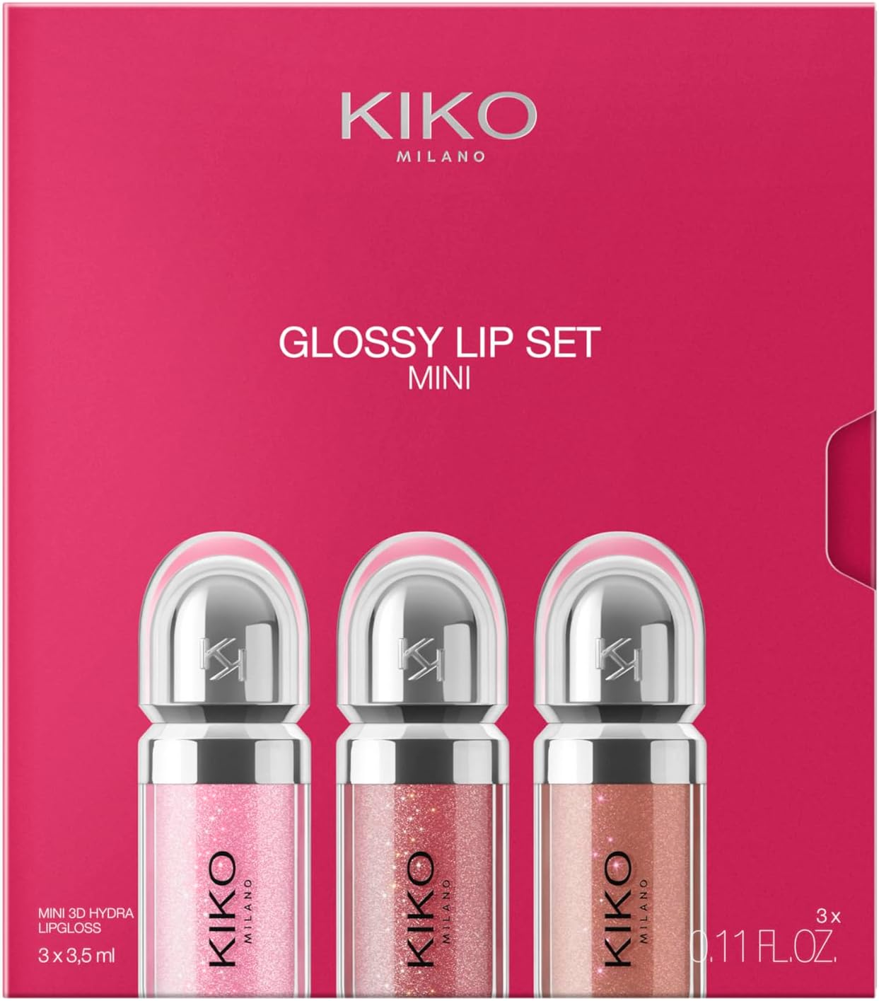 KIKO Milano Glossy Lip Set Mini, Lip Set: 3 Moisturising Mini Lip Gloses with 3D Volume Effect 1 خرید ست برق لب کیکو میلانو
