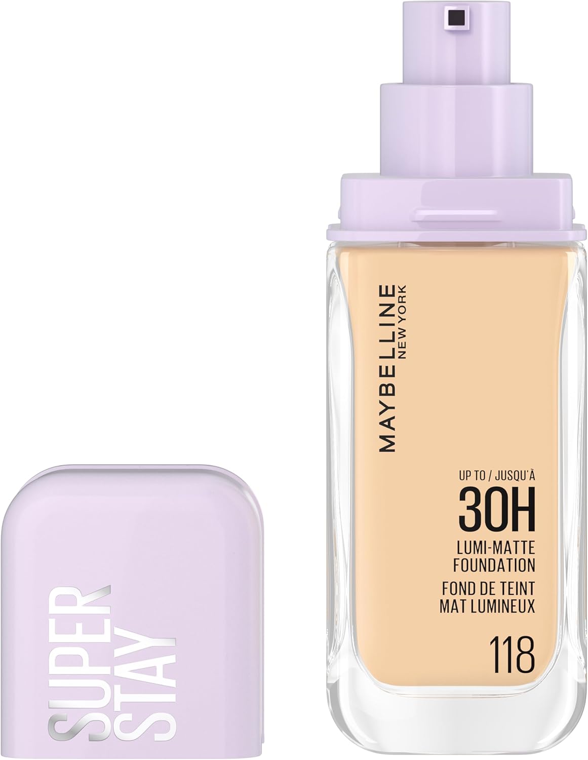 Maybelline New York, Super Stay Lumi-Matte Liquid Foundation, 30hr Longwear formula, Light as Air, Waterproof, Sweatproof, Luminous Matte Finish - 118 1 کرم پودر میبلین لومی مت