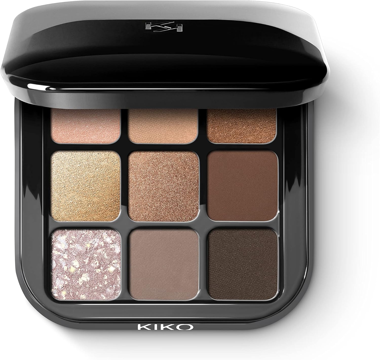 KIKO Milano Glamour Multi Finish Eyeshadow Palette 01 | Palette With 9 Eyeshadows In Different Finishes, 01 Earth Tones 1 پالت سایه چشم KIKO Milano